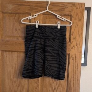 Old Navy Black and Gray Patterned Bike Shorts